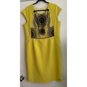 VISSAVI Dress Cocktail Party Wedding Yellow Lime Size46 US 14